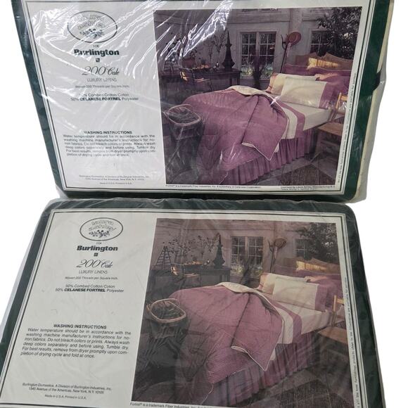 Vintage Laura Ashley Sanford Court Full Sheet Set Flat Fitted Pillowcases NOS - Picture 3 of 11